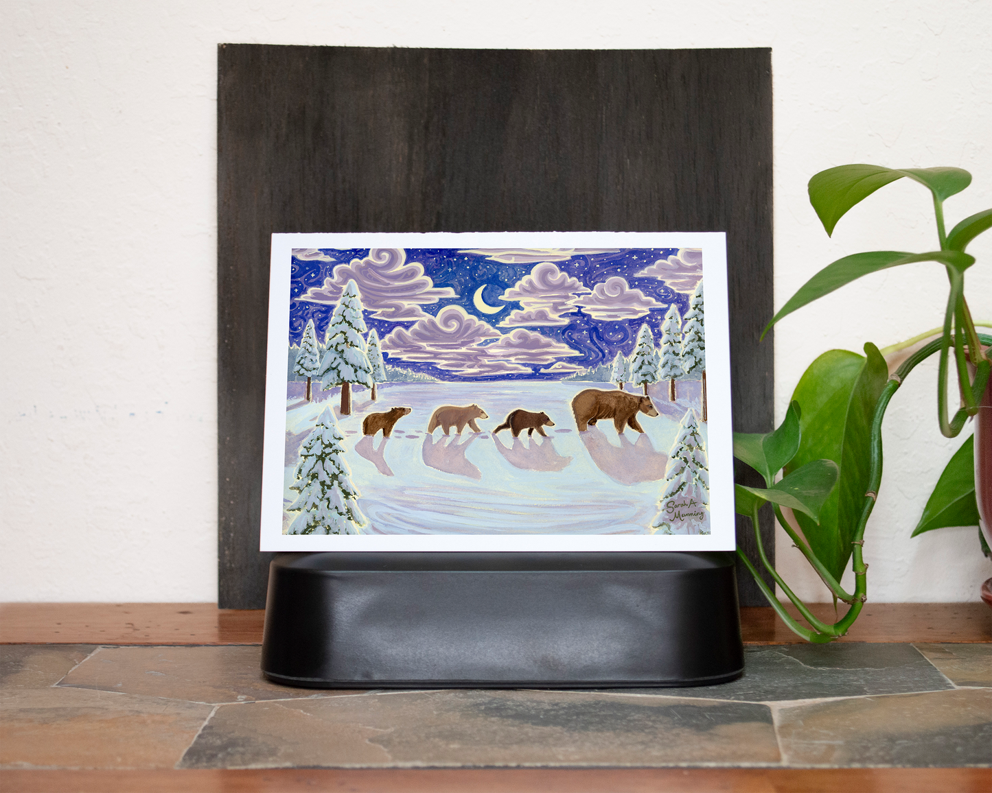 Winter Moonlight Greeting Card