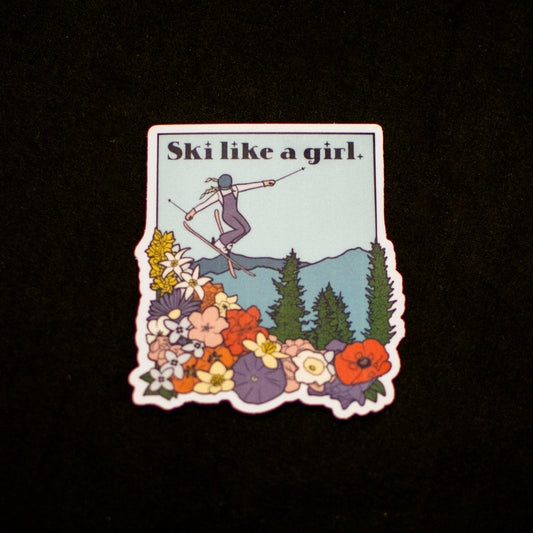 Vinyl Sticker - Ski Like A Girl